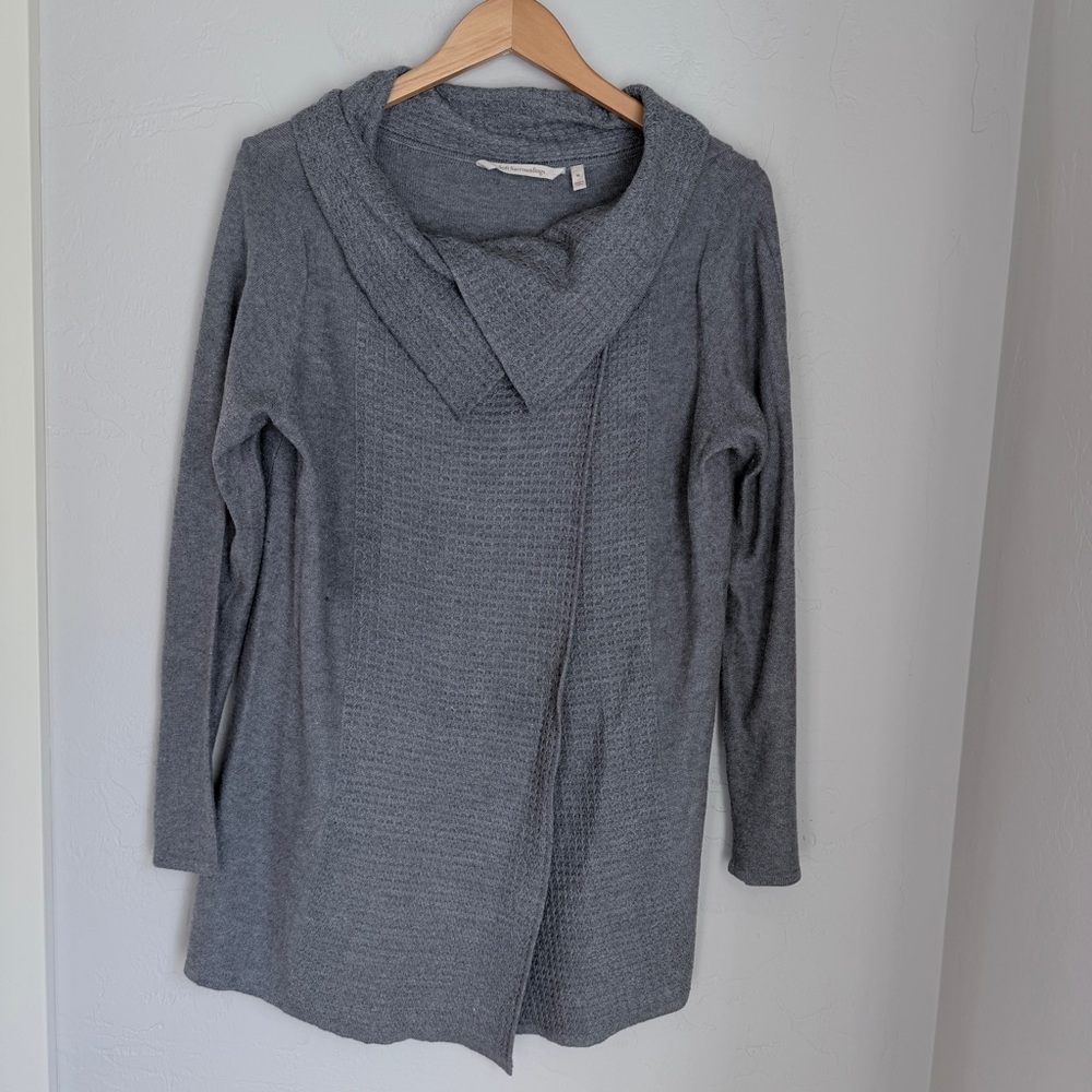 Soft Surroundings Women's Gray Knitted Monochrome‎ Sweater Size M